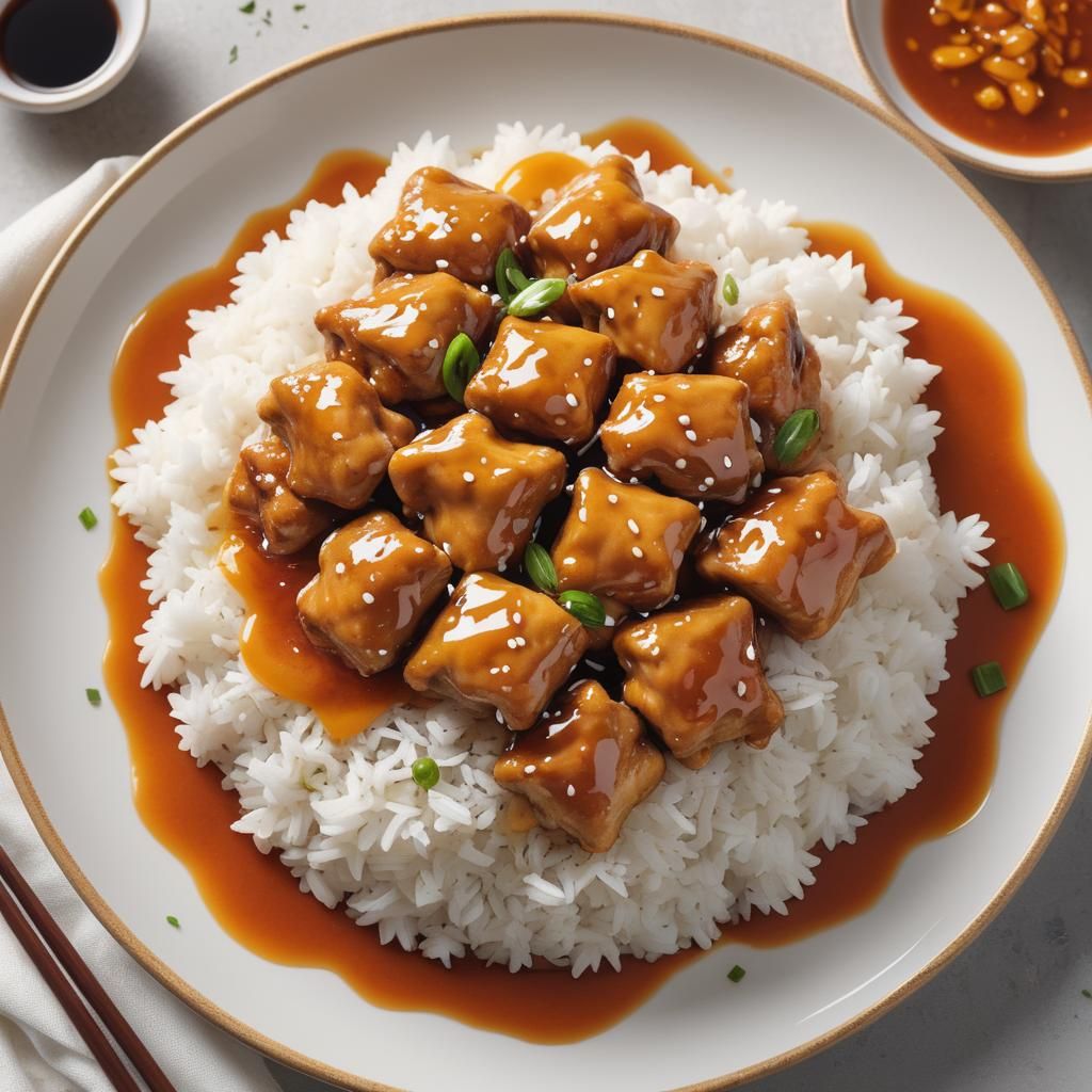Delicious Orange Chicken with Steamed Rice