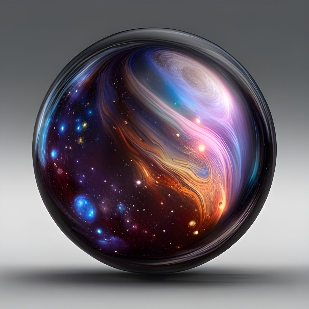 Ornate Cosmic View Under Glass Ball