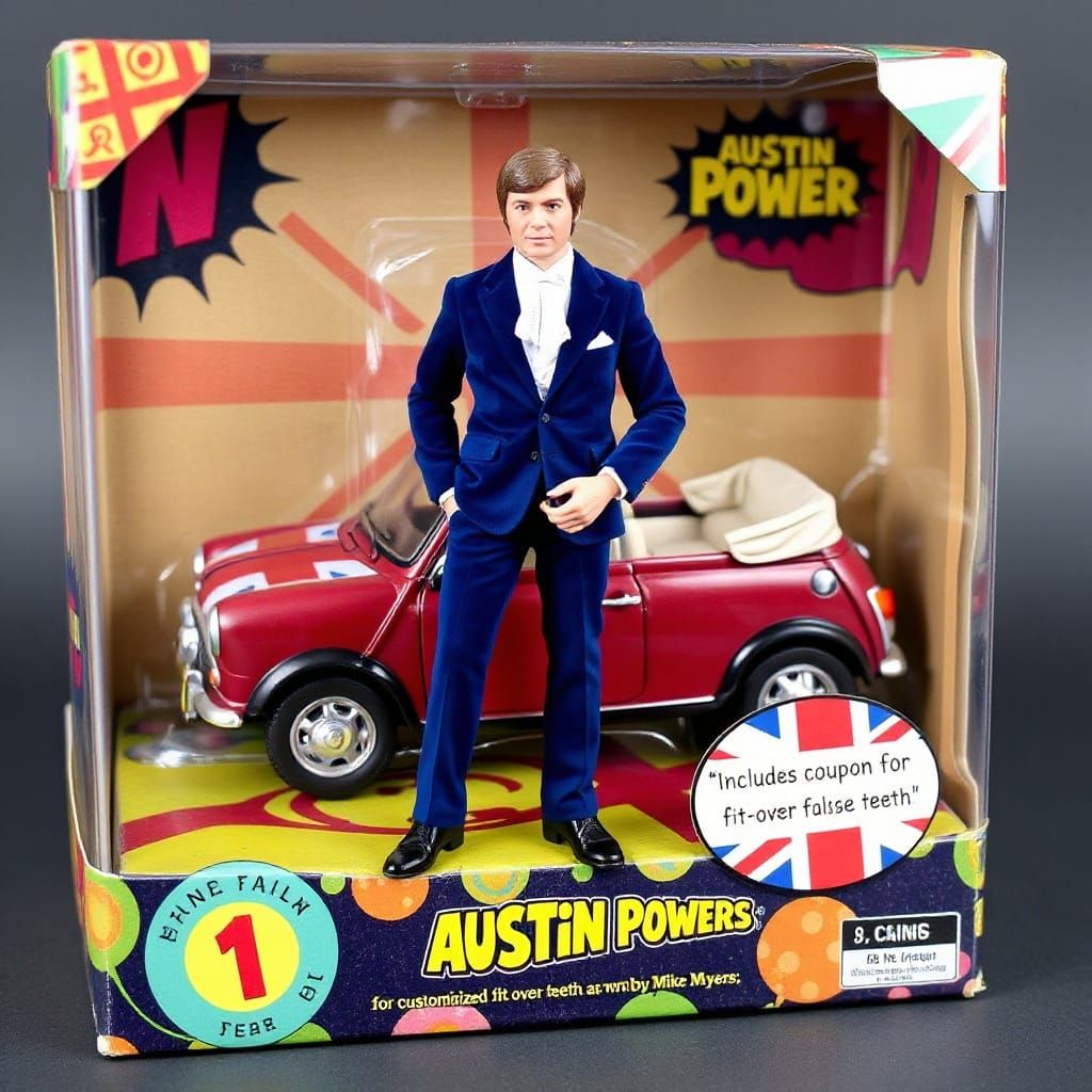 Dapper Austin Powers Action Figure in Royal Blue Velvet Suit