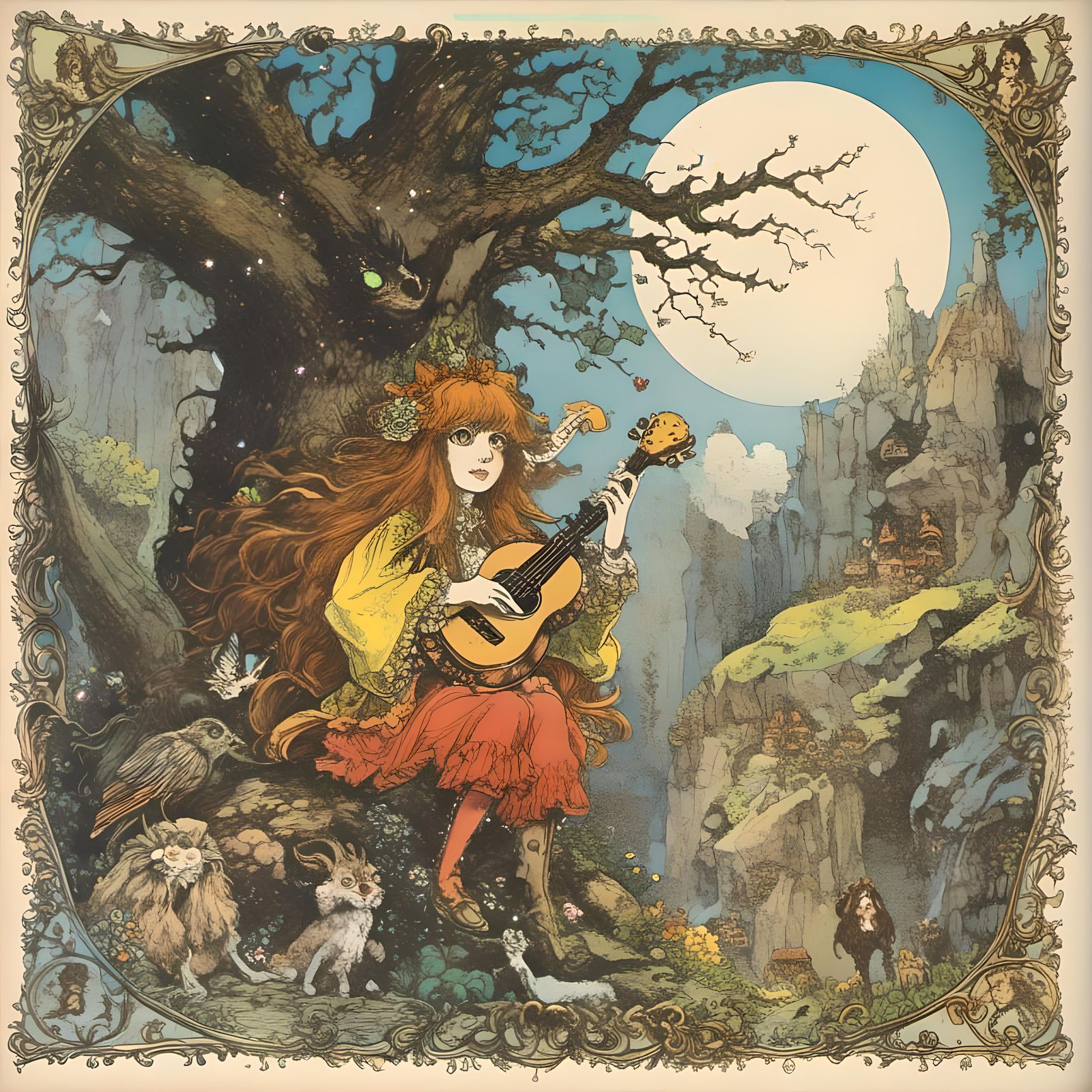 Surreal Album Art in Dark Fantasy Style