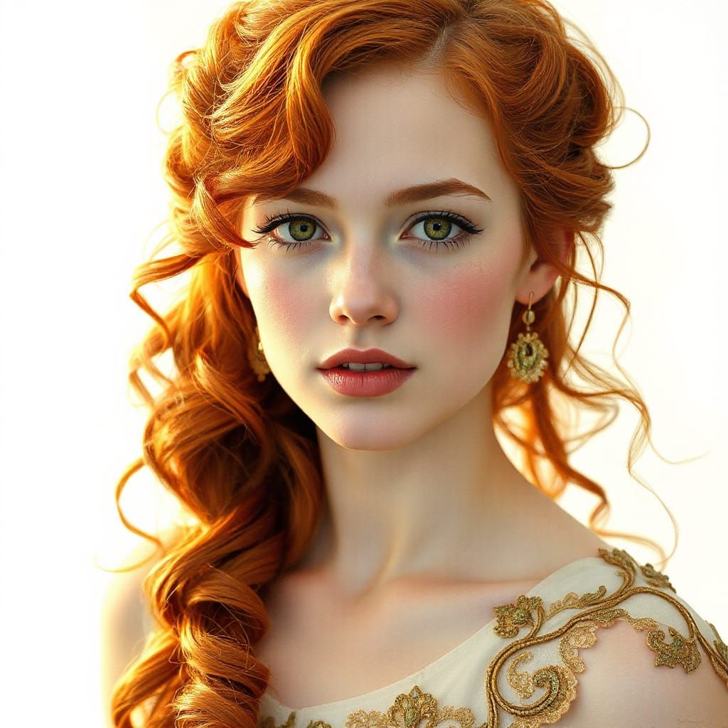 Victorian Beauty Radiates Ethereal Sunrise Glow