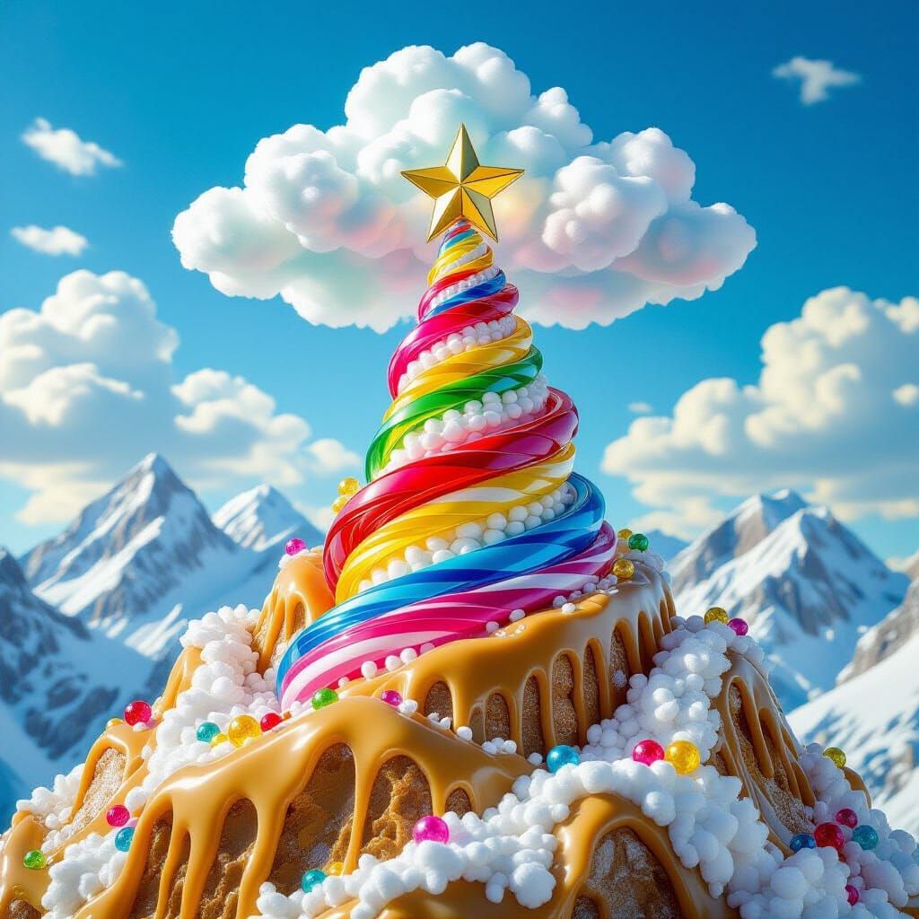 Candy "Sendung mit der Maus" Sculpture on Nougat Mountains