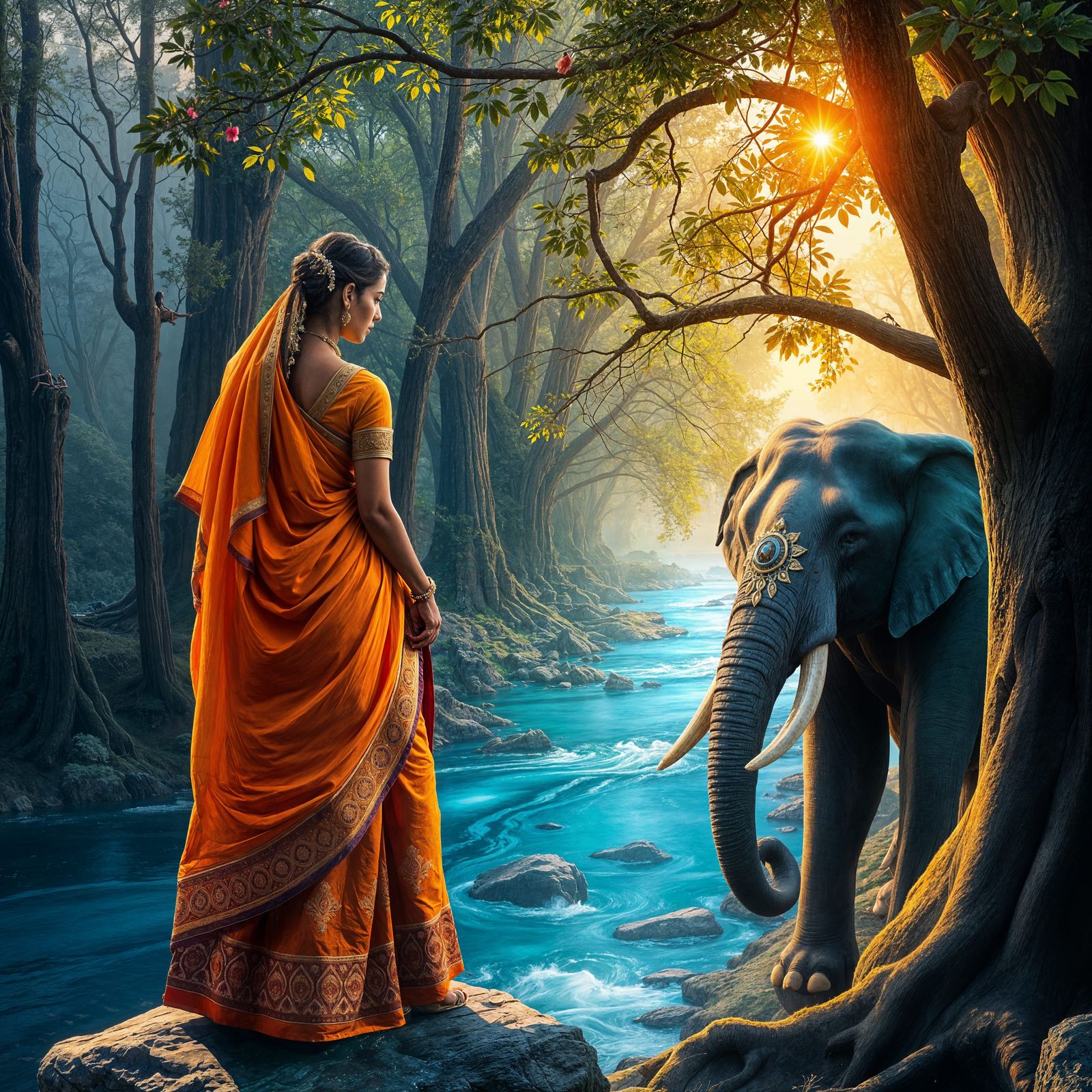 Arika Stands Serenely in Celestial Ratnakar Forest