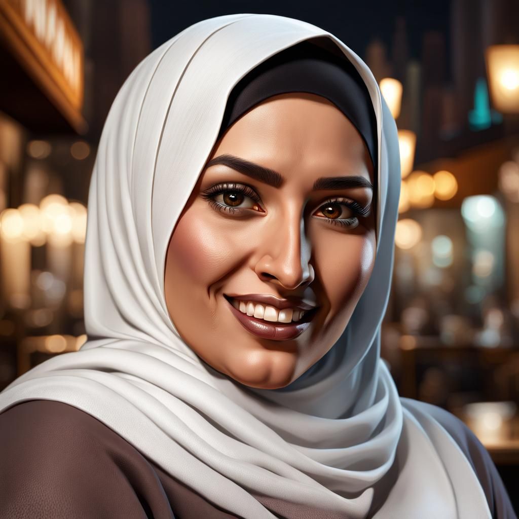 Realistic Portrait of Egyptian Woman in Hijab