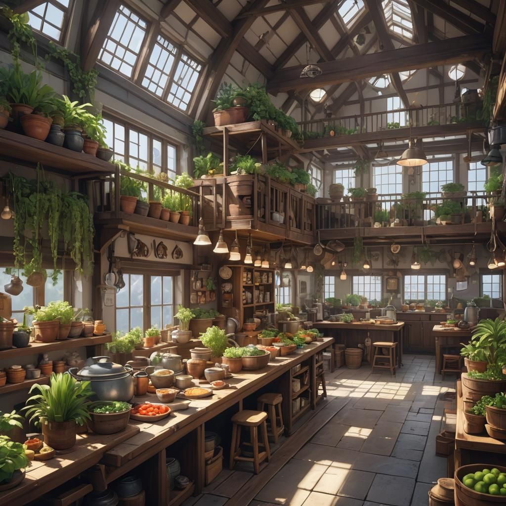 Cucumbers in Greenhouse: Detailed 3D Anime Art