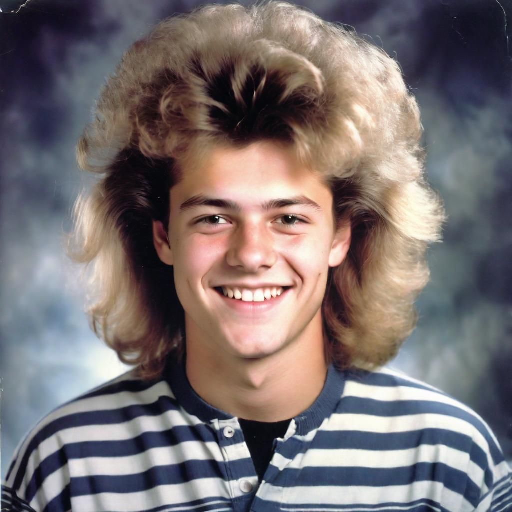 Retro 80s Double Exposure School Portrait