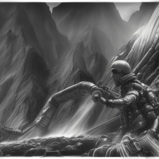 Death Stranding Pencil Sketch: Detailed Matte Painting