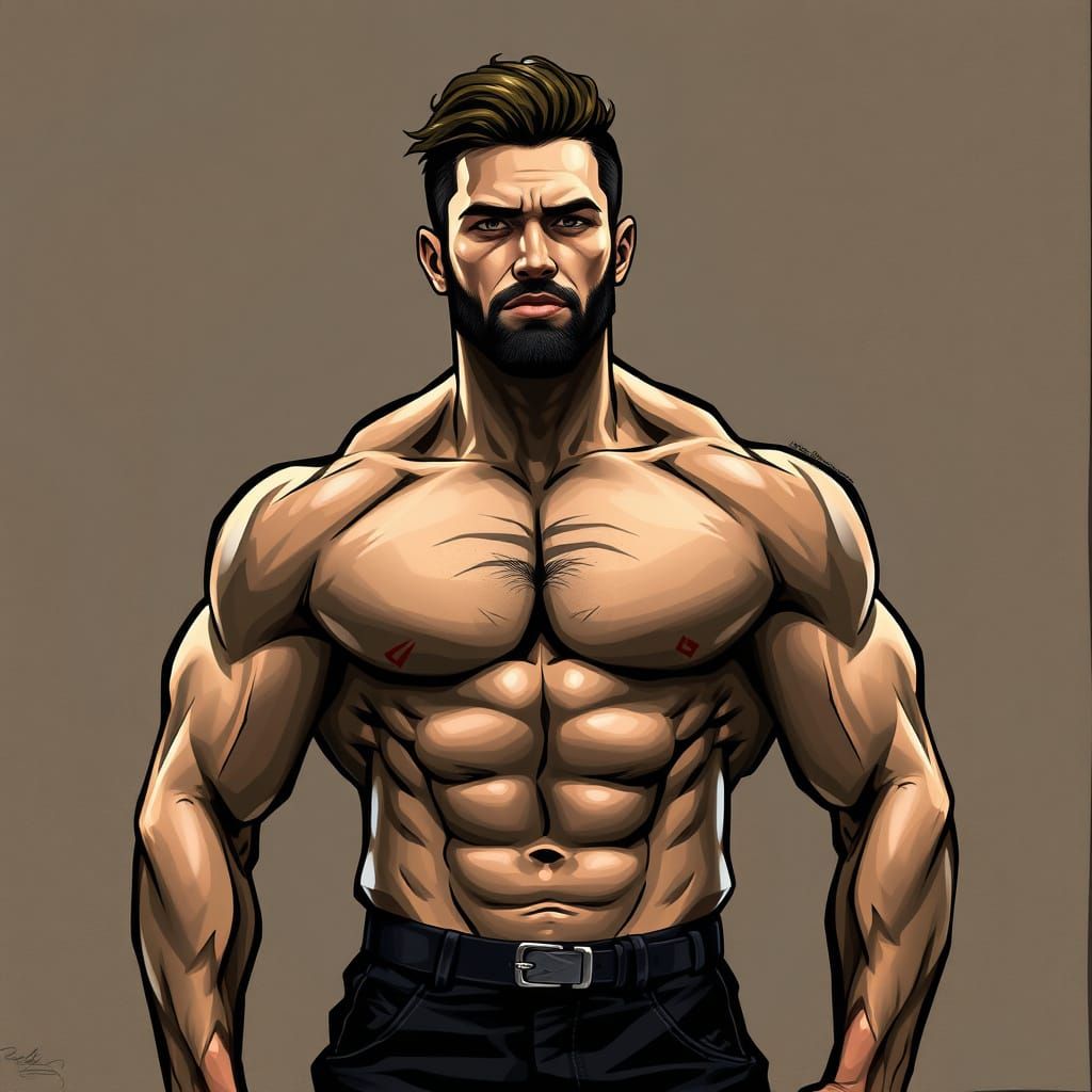 Image of a Handsome Muscular Man
