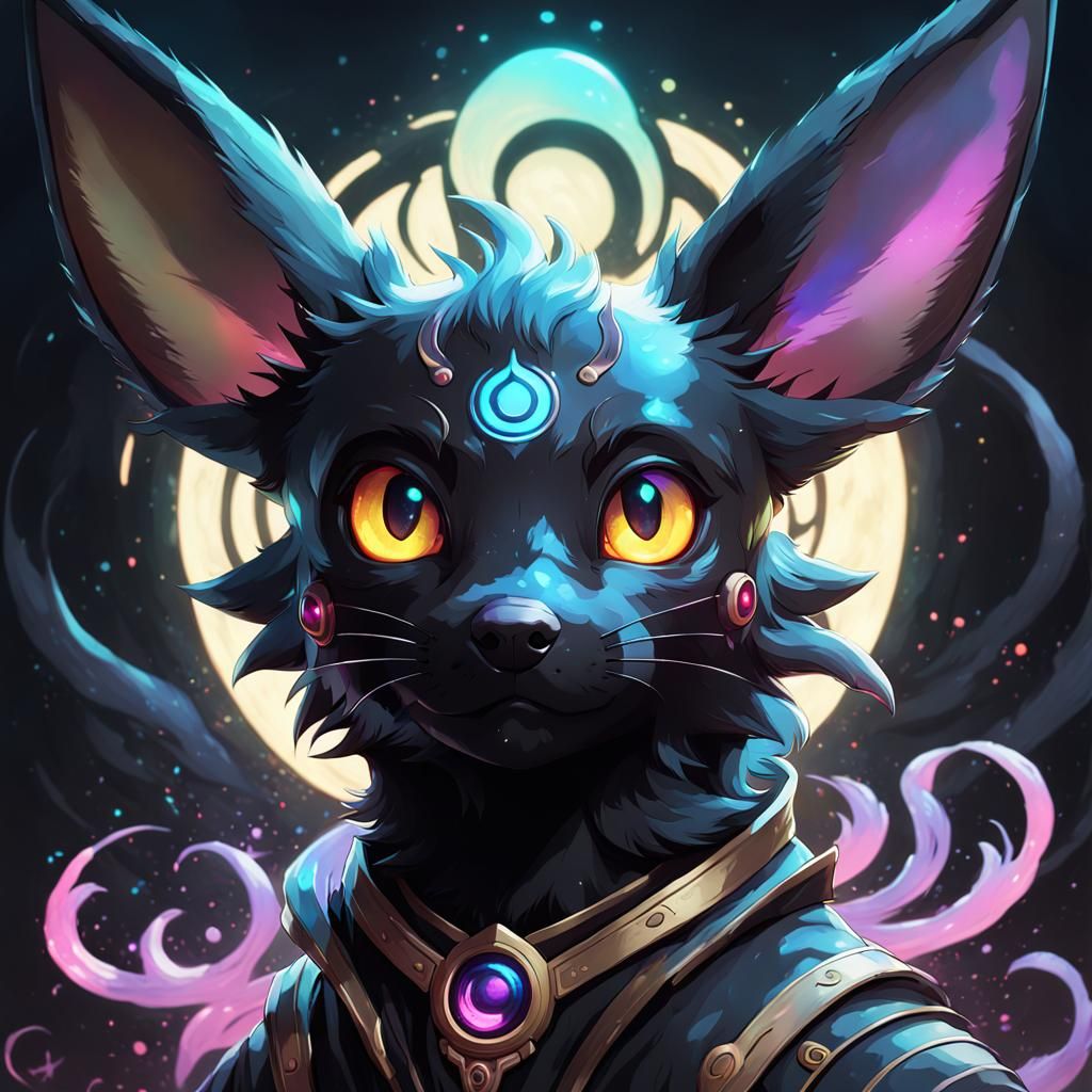 Demonic Umbreon Portrait in Splash Art Style