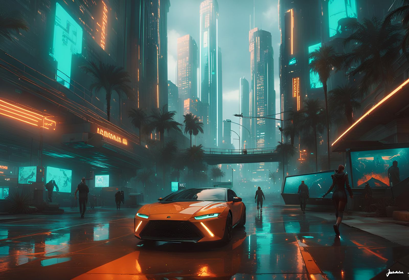 Cyberpunk City Concept Art in 8K Resolution