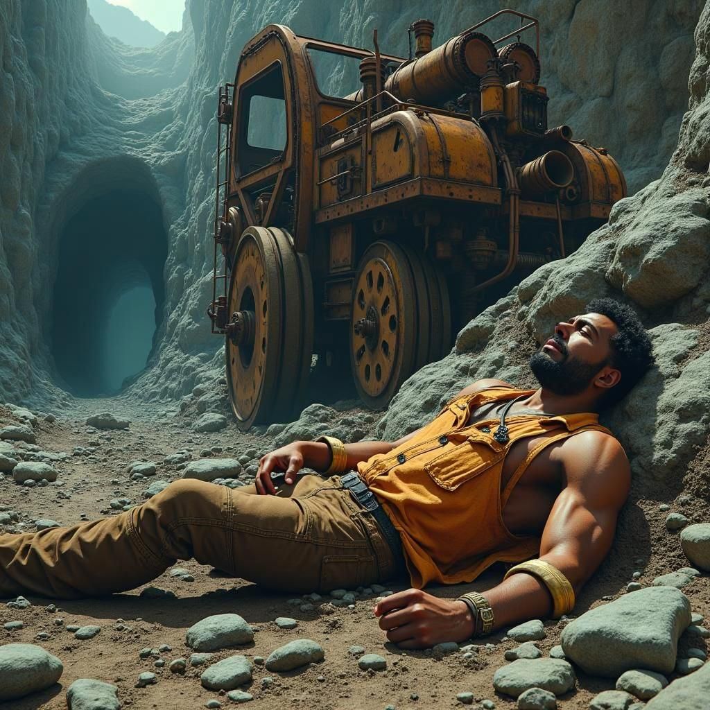 1800s Black Man with Hammer, Hyperdetailed Concept Art