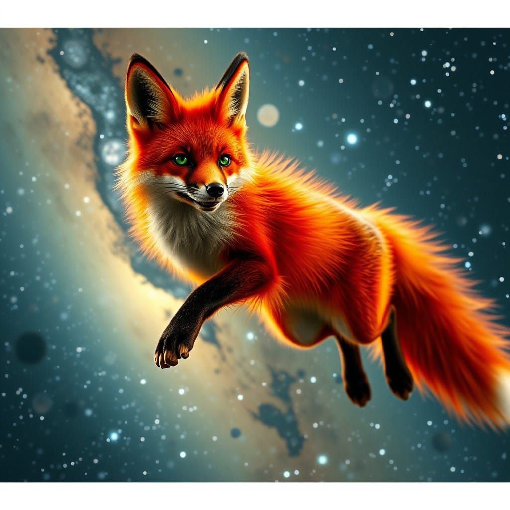Galactic Nine-Tailed Fox in Cinematic Film Style