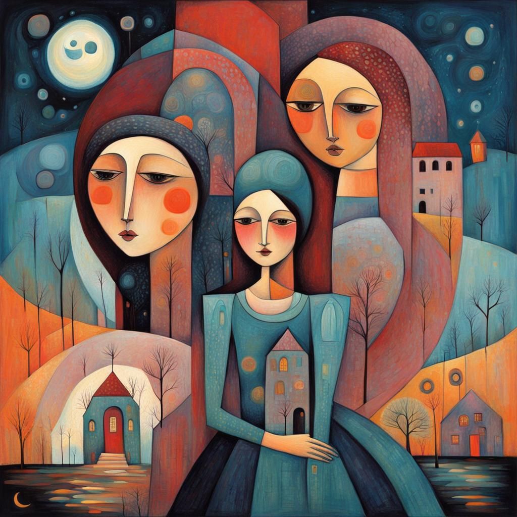 Art Brut Composition Inspired by Klee and Burlet