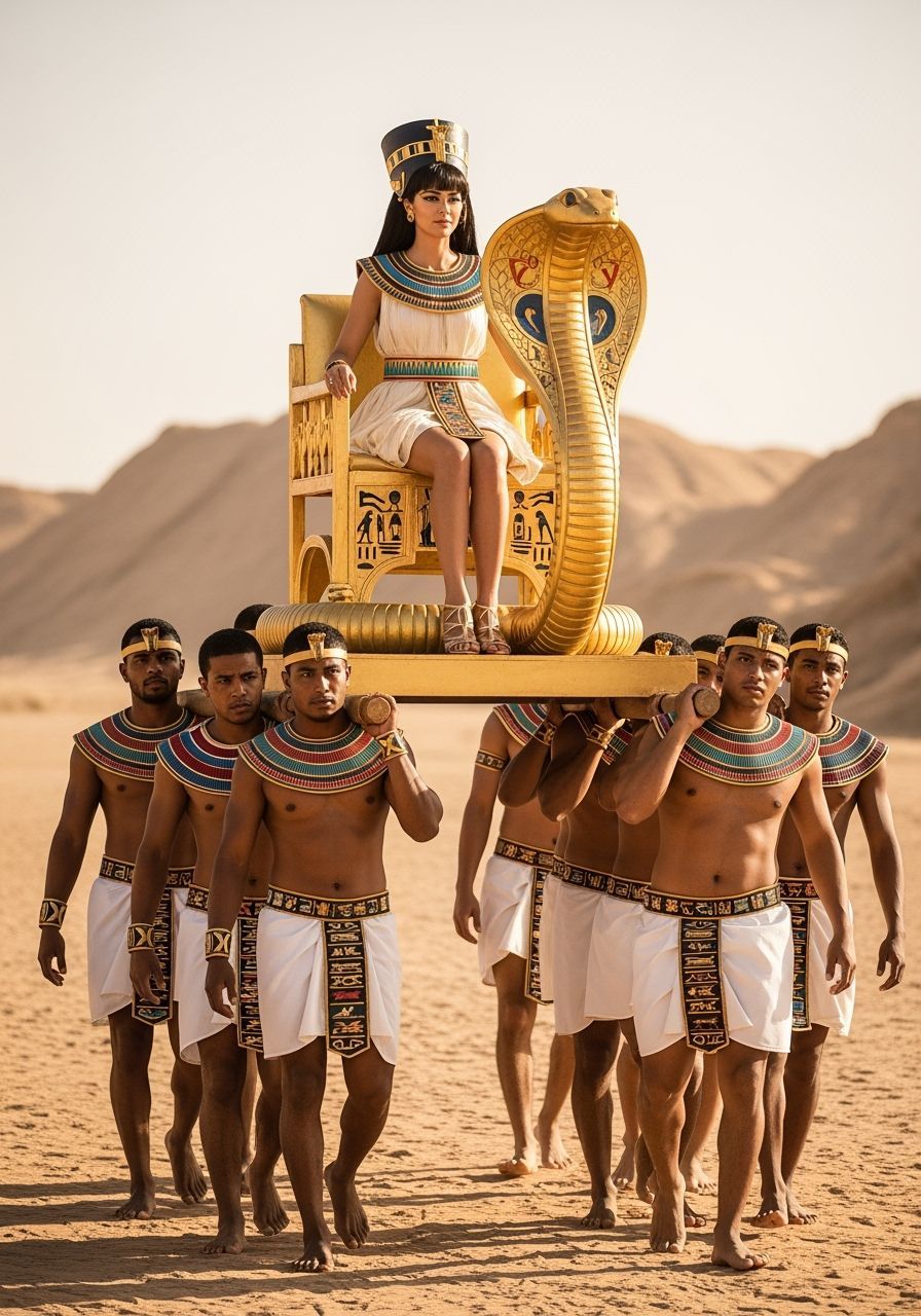 Egyptian Queen on Cobra Throne in McCurry Style
