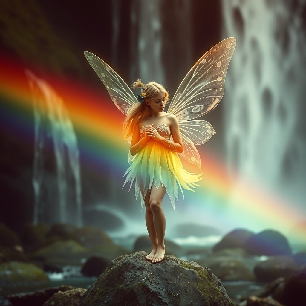 Ethereal Fairy Captured in Cinematic Double Exposure
