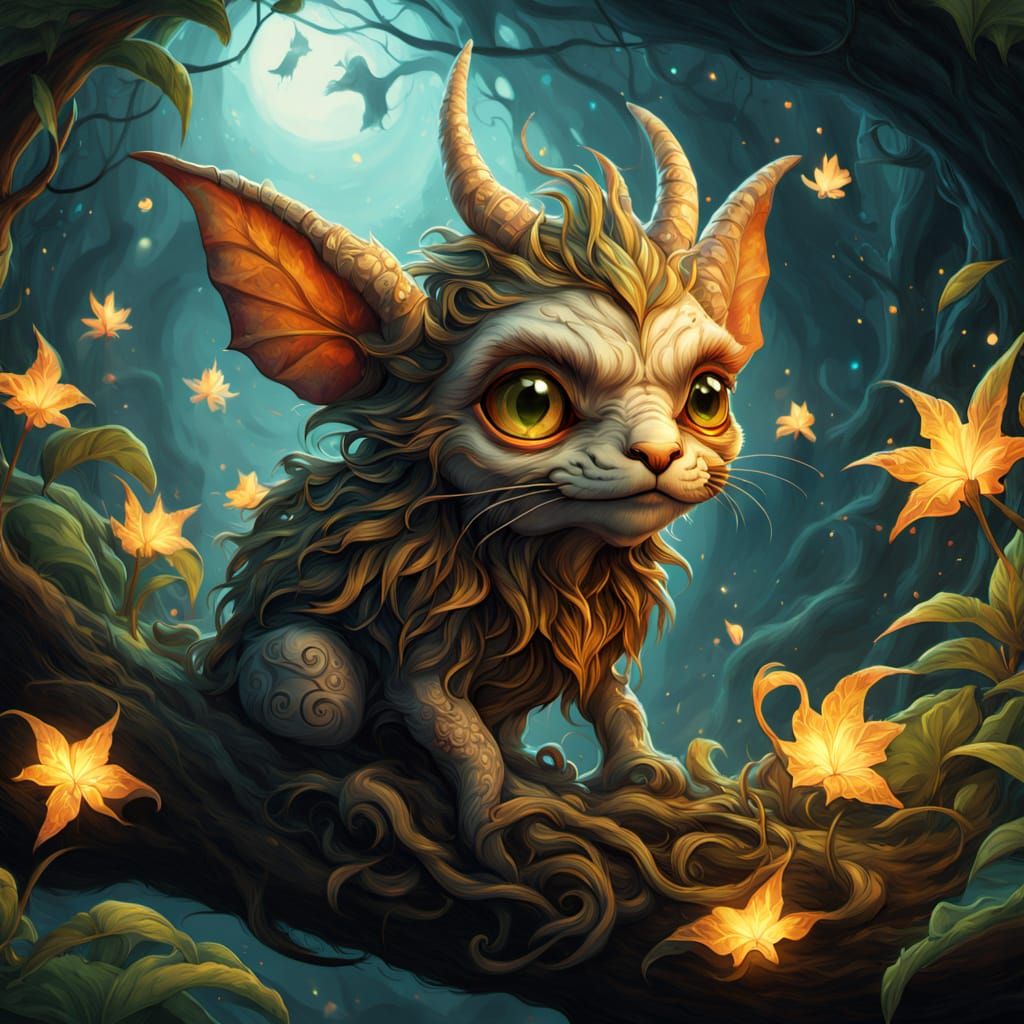 Whimsical Imp in Twisted Root