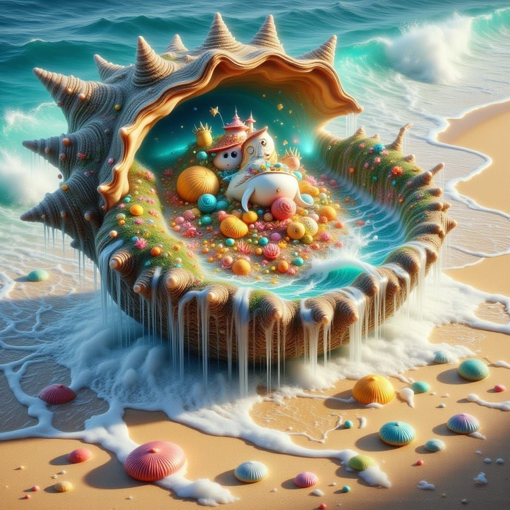 Serene Beach with White Sand and Gentle Waves