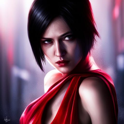 Hyperrealistic Ada Wong Portrait in Cinematic Style