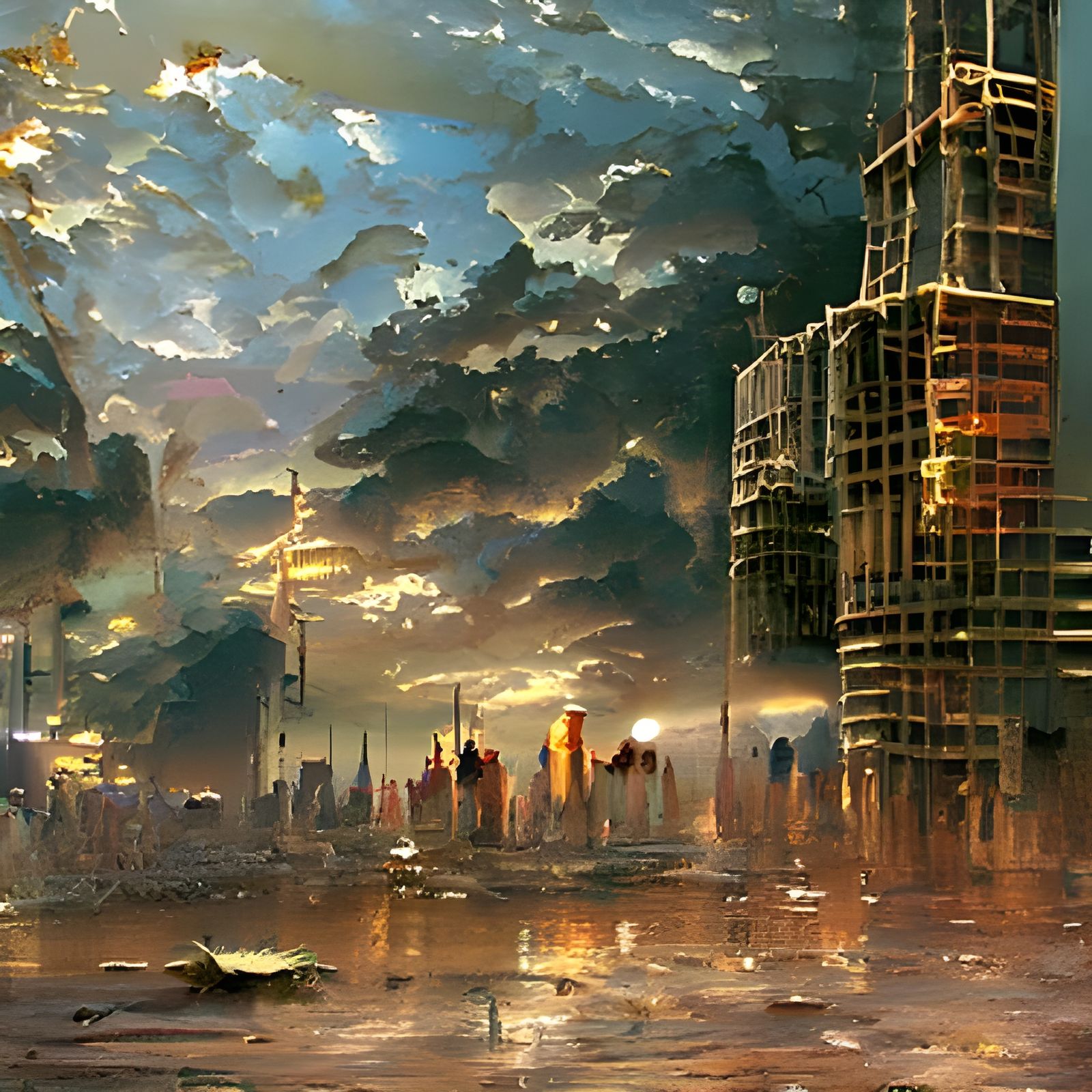 Cityscape by Tdraw volumetric lighting 8k resolution Behance HD CryEngine hyperdetailed matte painting concept art Unrea...