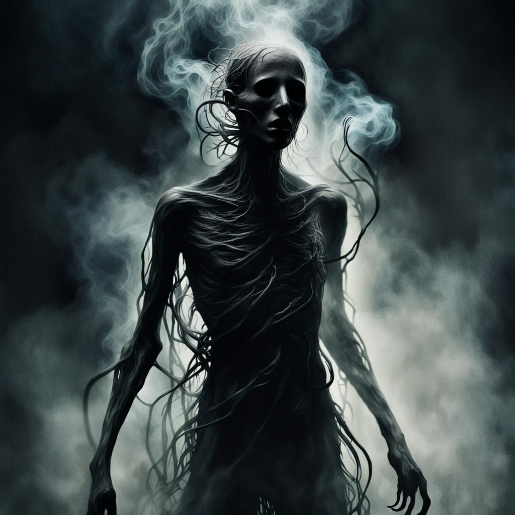 Dark Shapeless Entity Emerging from Shadows