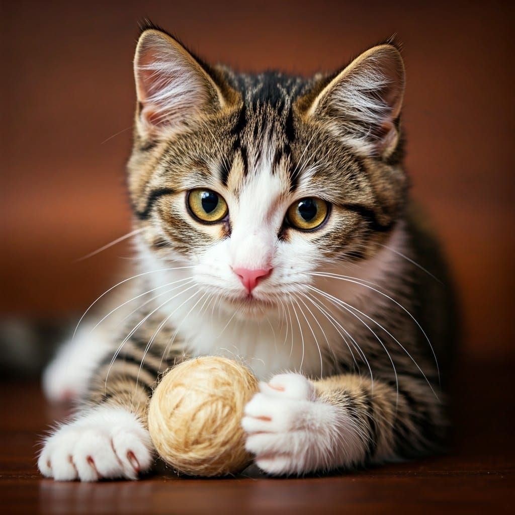 Playful Calico Cat in Warm Light