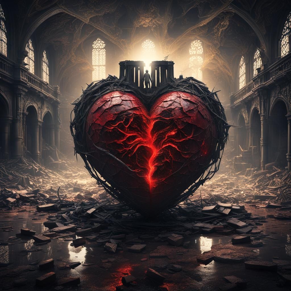Dark Fantasy Heartbreak: Hyperdetailed Concept Art