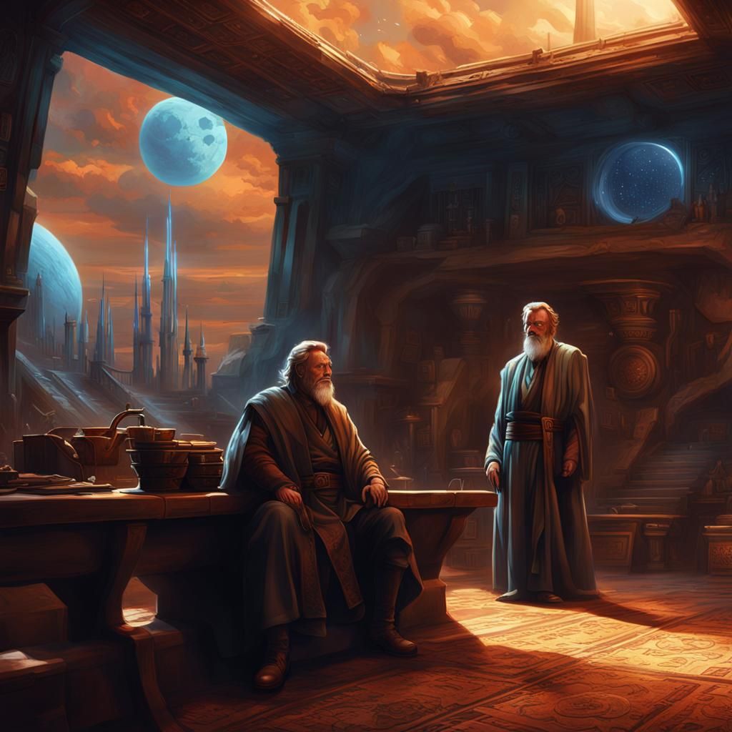 Holographic Apparition in a Bluish Glow: Digital Matte Paint...