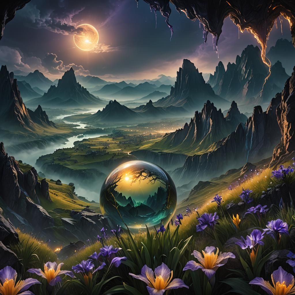 Dreamlike Landscape Within an Eye, Fantasy Art