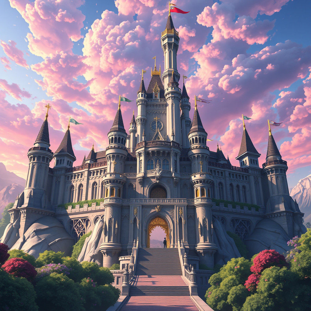 Majestic Castle Inspired by Castle Heroes III in Anime Art