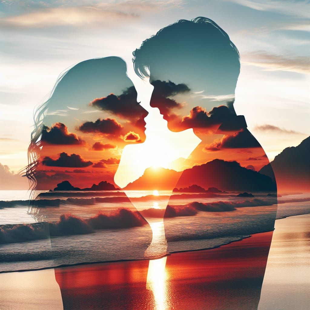 High quality, 8K Ultra HD. A beautiful Double Exposure silho...