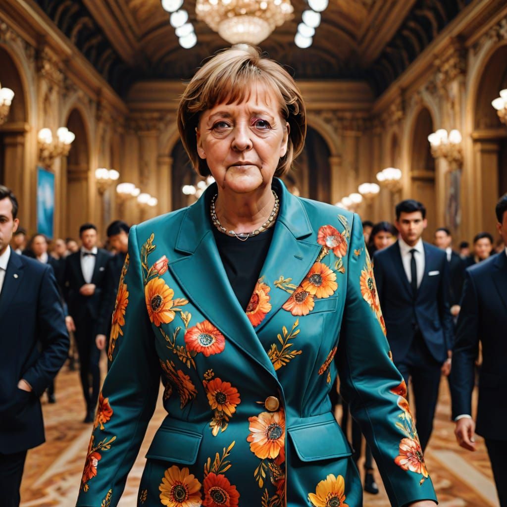 Angela Merkel Struts Down the Paris Fashion Show Catwalk