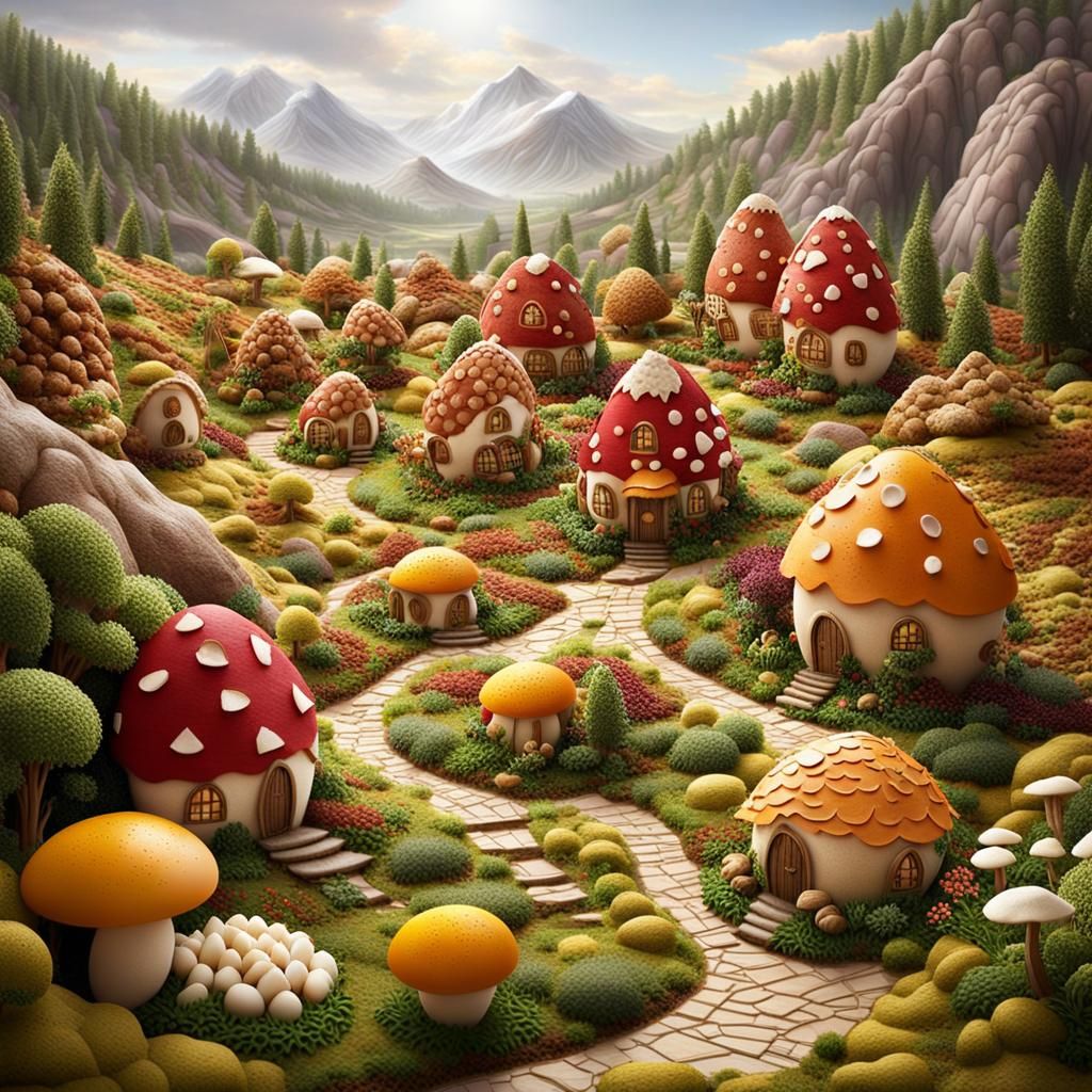 Carl Warner Foodscape with Egg Houses and Cauliflower Trees