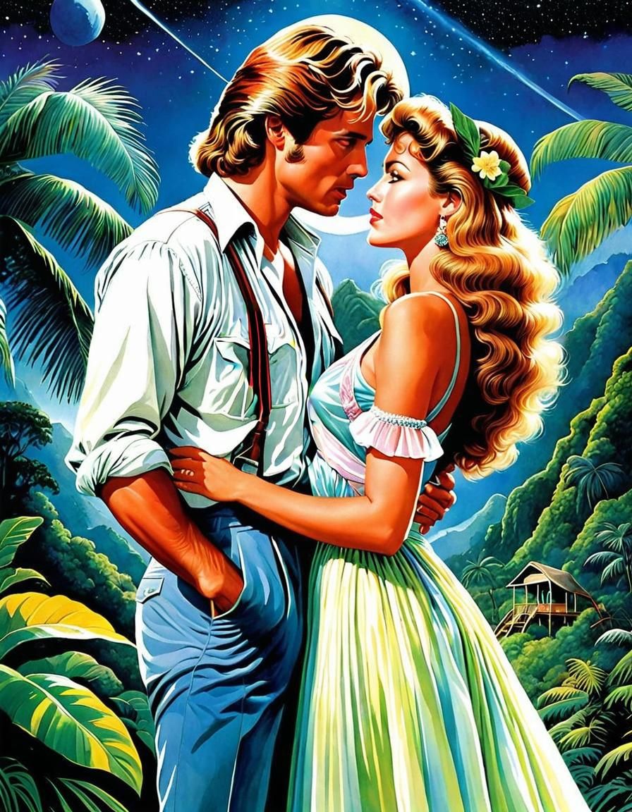 Falling in Love: a campy 80s rom-com movie poster