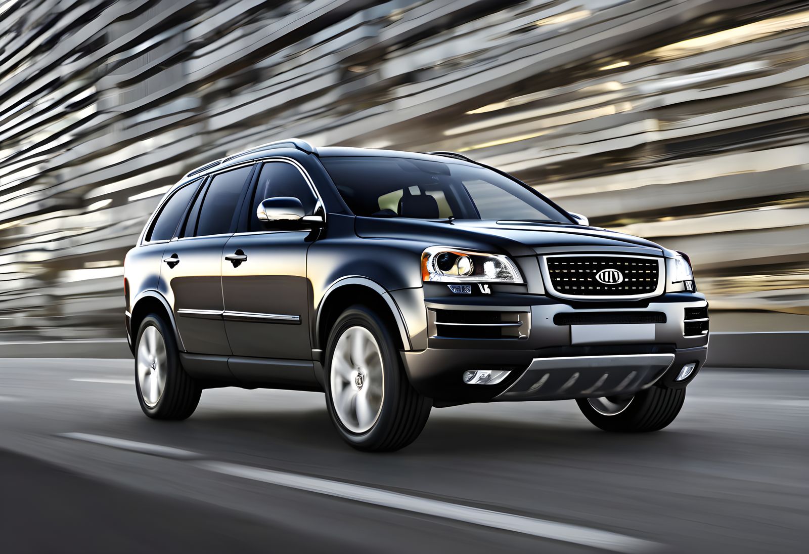 Luxury XC90 SUV on a Dark Grey Background