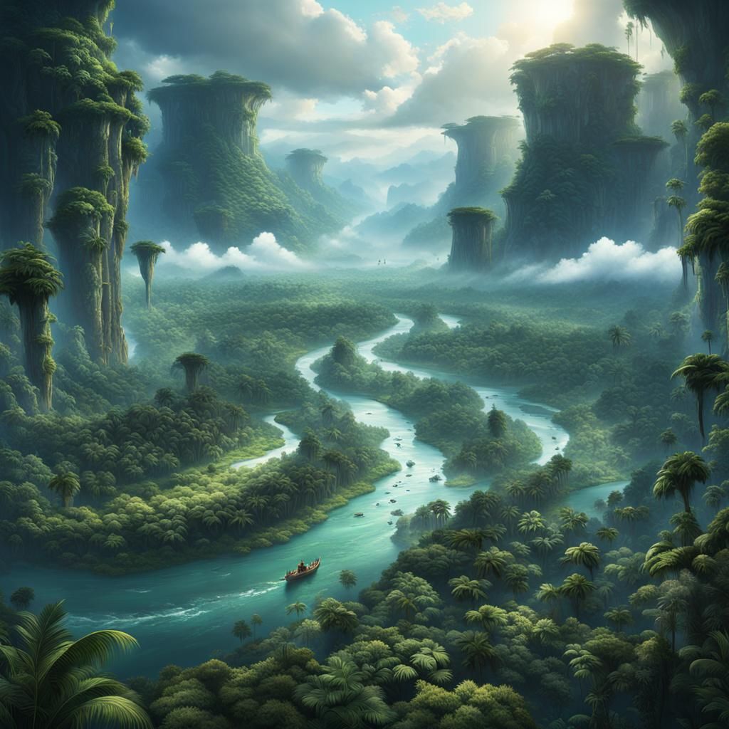 Mystical jungle river
