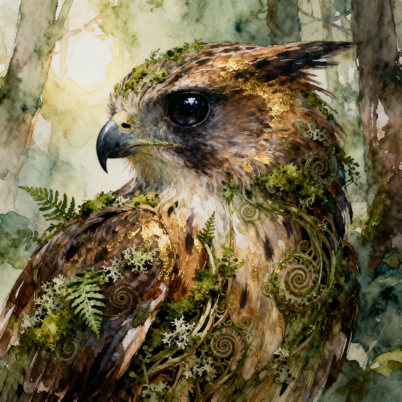 Forest Creature Portrait: Watercolor, Oil, and Digital Blend