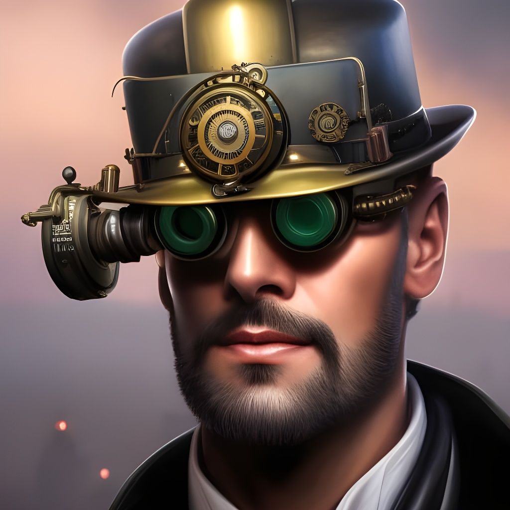 Steampunk Gentleman Portrait in Detailed Matte Painting