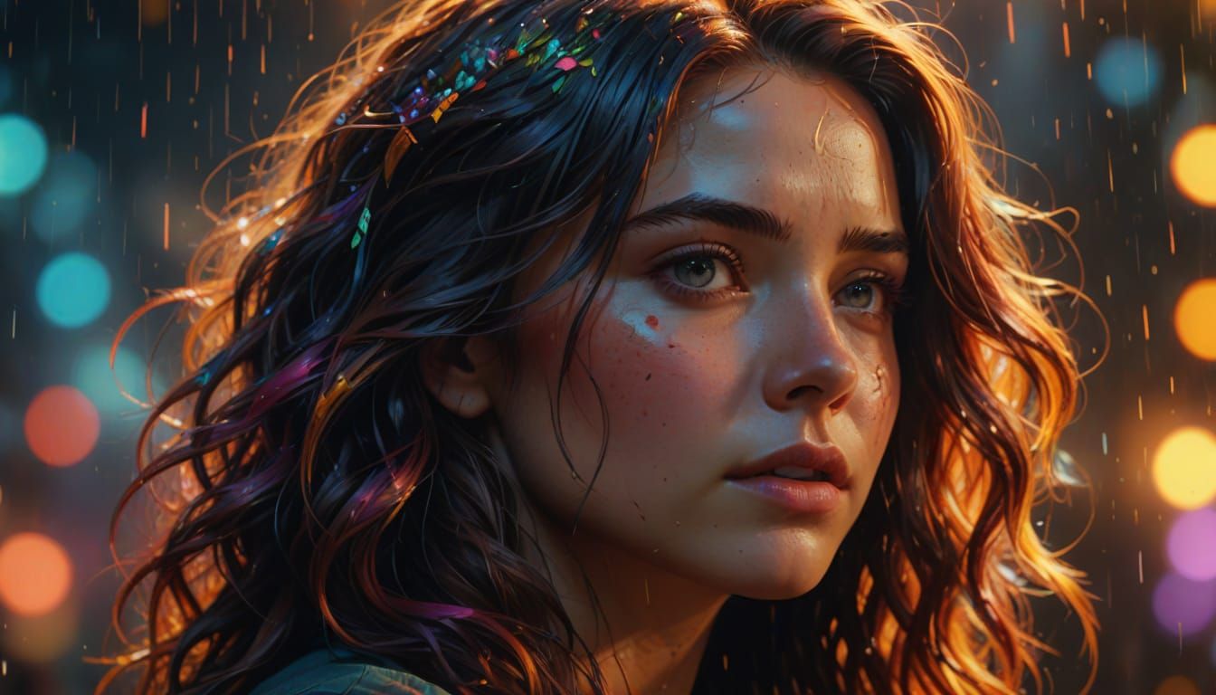 Hyperrealistic Beauty in Splash Art Style