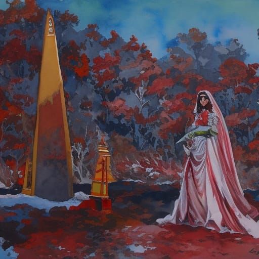 Impressionist Gouache Painting: Kiss the Blood