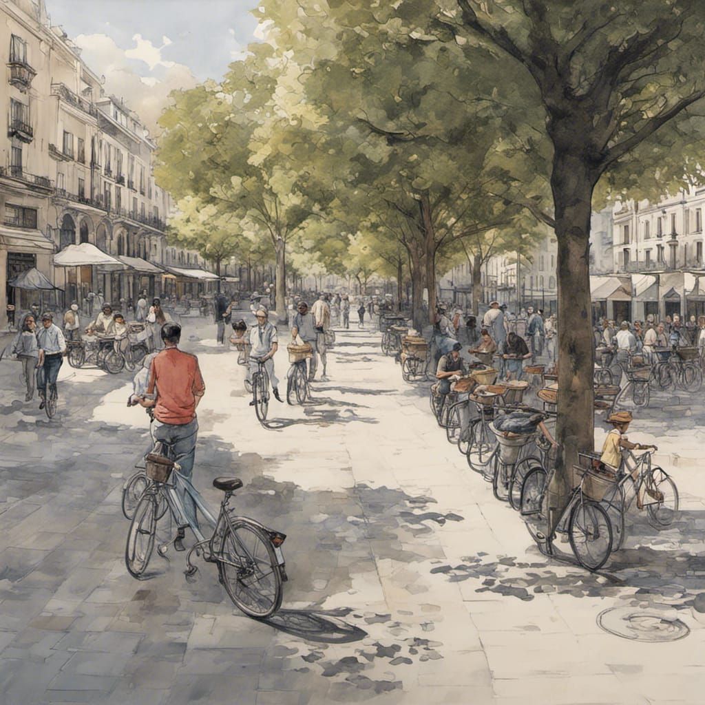 Vibrant Walkway Perspective Leading to Plaza