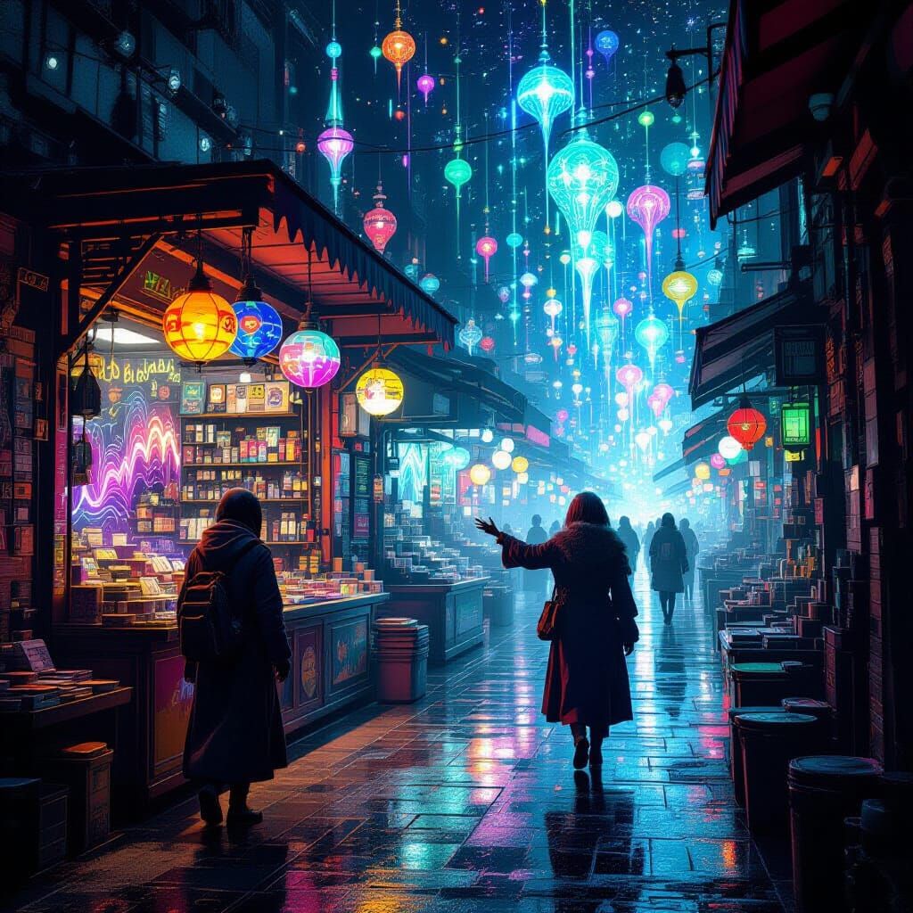 Alien Market Stall Offering Dimension of Sound