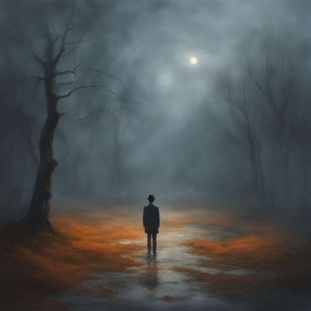 Men in Suits Fall from the Sky in a Dreamlike Scene