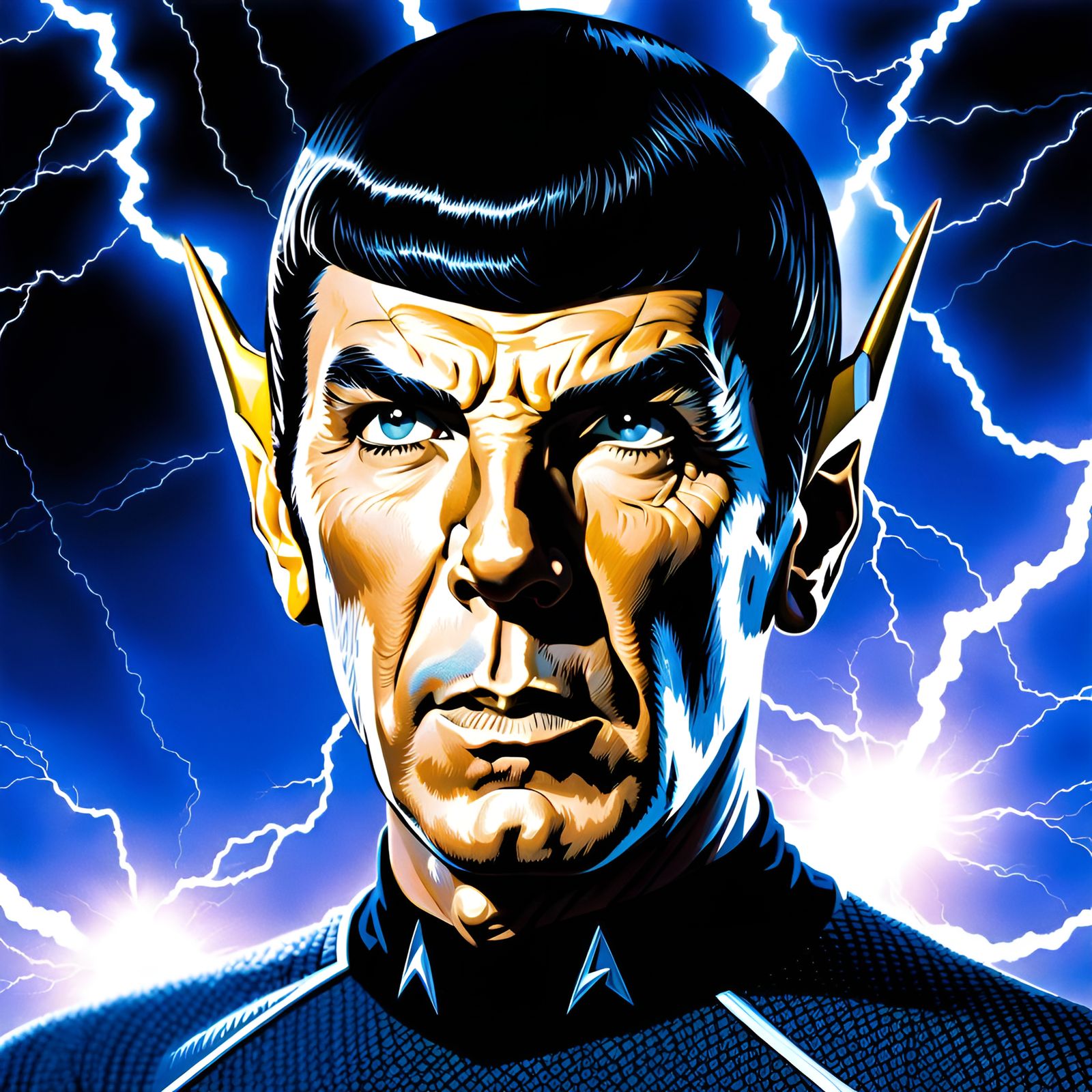 Electrifying Portrait of Mr. Spock