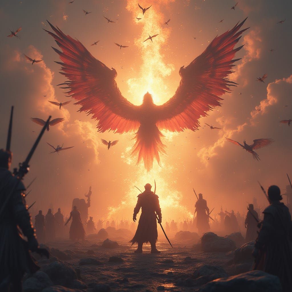 Divine Warrior Battles Gods in Celestial Fire