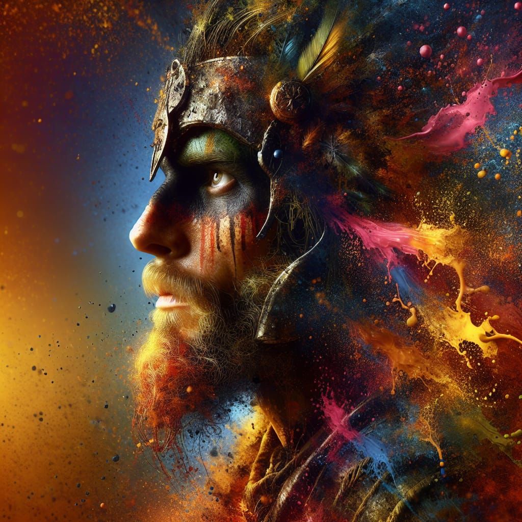 Pagan Earth Warrior: Hyperrealistic Soldier of Nature