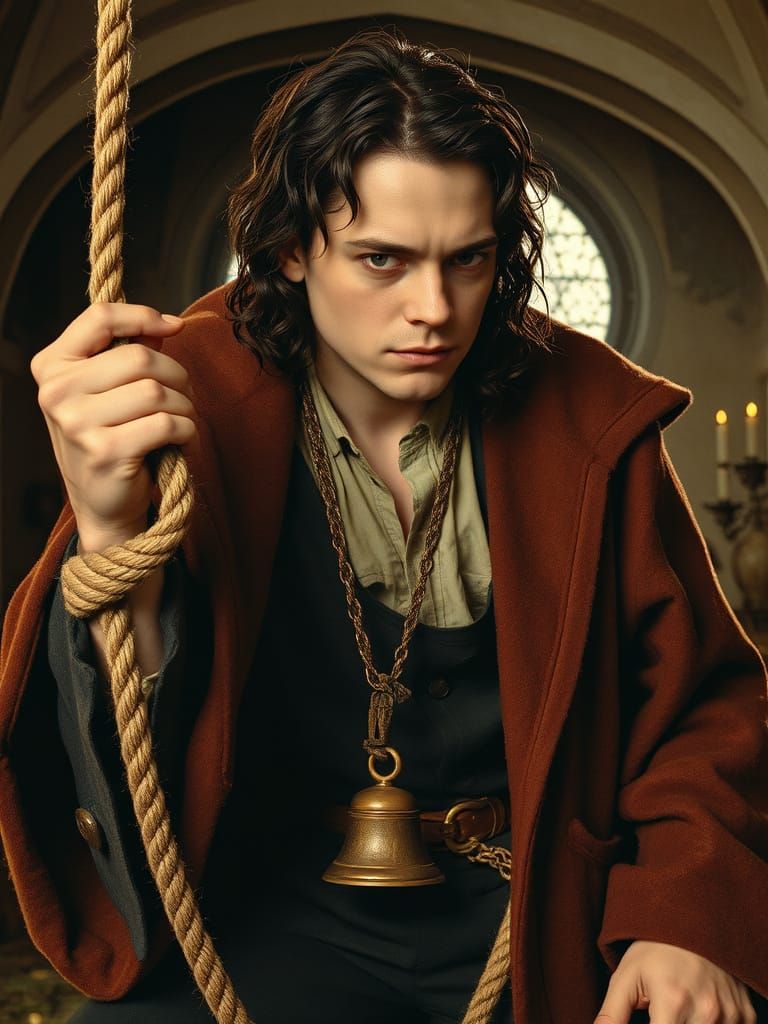 Quasimodo as Frodo Baggins in Gothic Scene