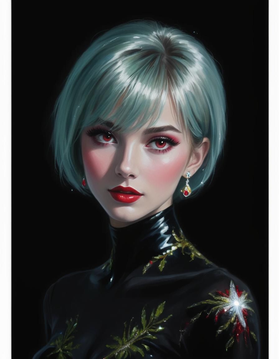 Abstract Glassy Screen Painting with Pointillé Effect