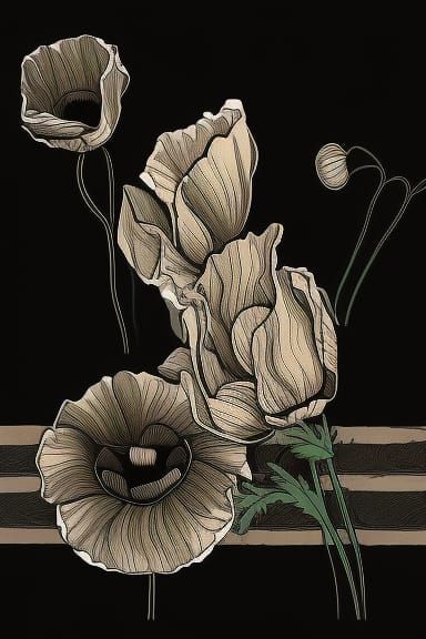 sear poppies line