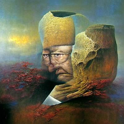 Eerie Dystopian Landscape in Dark Surrealism Style