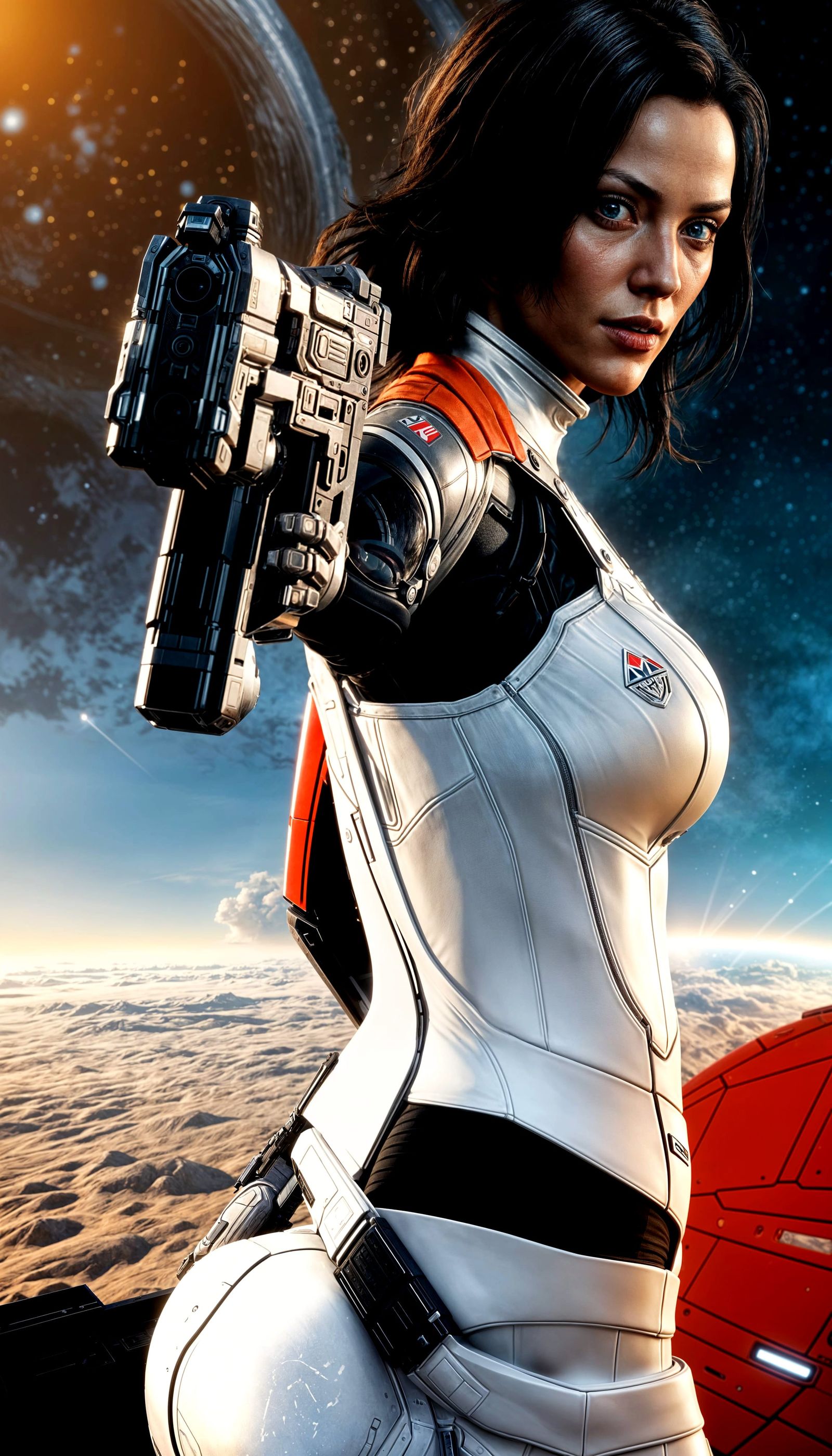 Miranda Lawson Poses on Space Station in 3D